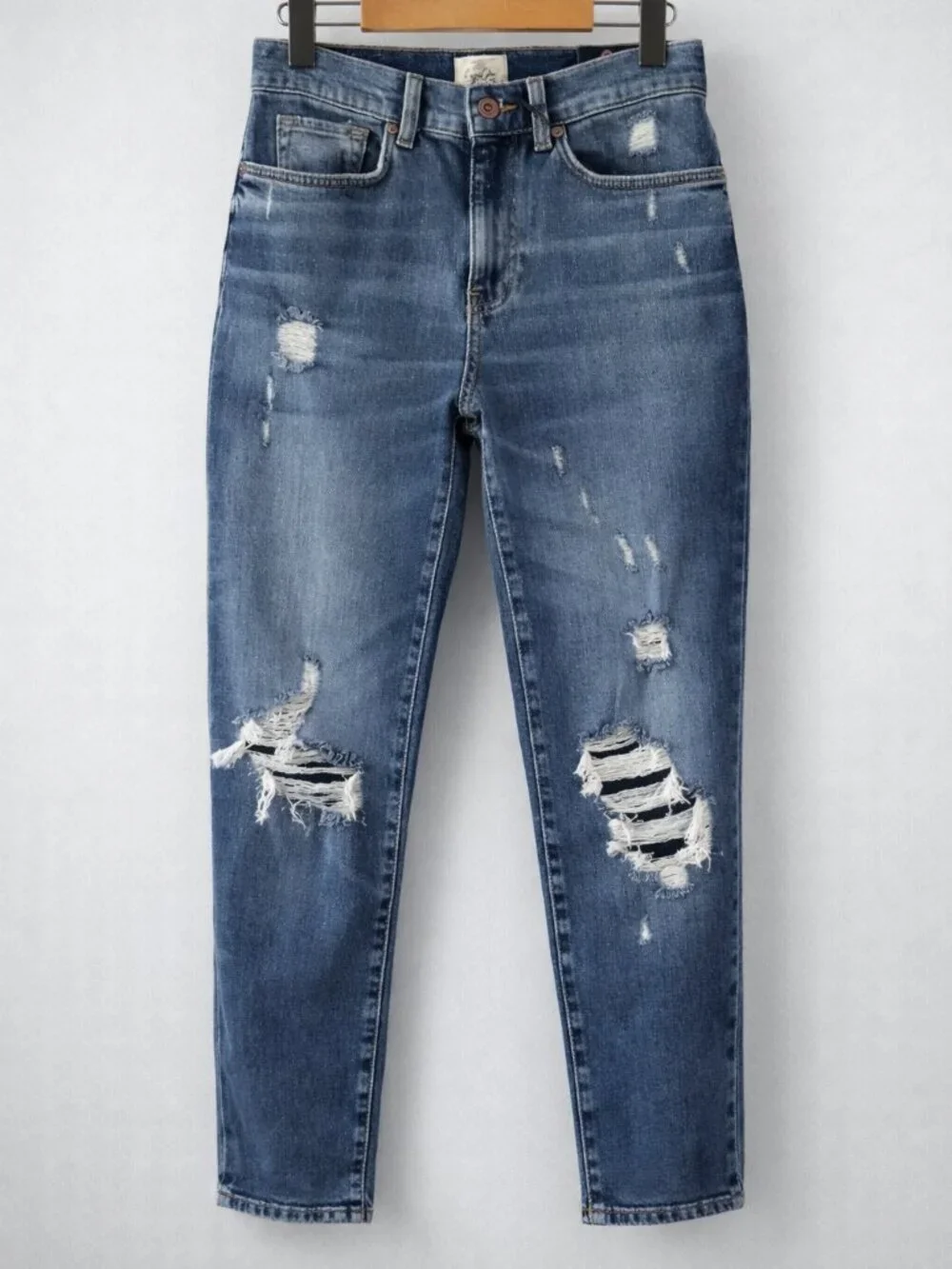 COJ High‑Rise Distressed Mom Jeans • Vintage Wash • NWT Size 25 - Picture 3 of 13